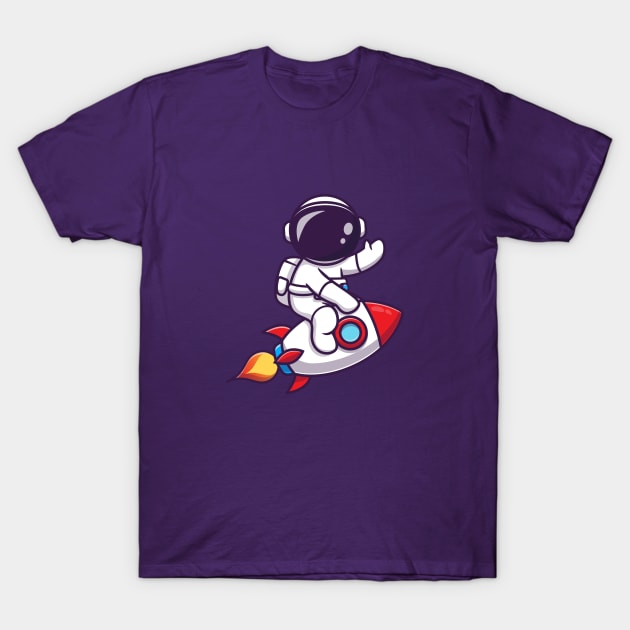 Cute Astronaut on Rocket - Rocket Man T-Shirt by info@dopositive.co.uk